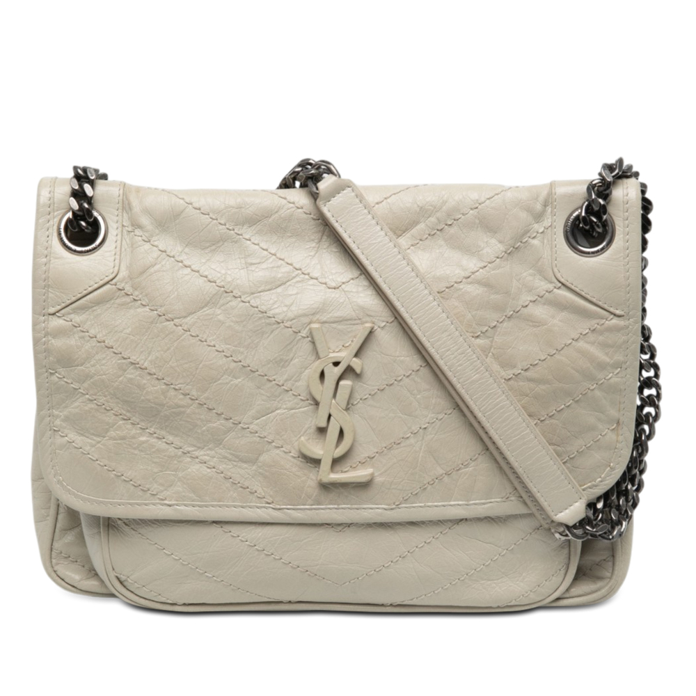 Pre-Loved Saint Laurent Medium Crinkled Calfskin Niki